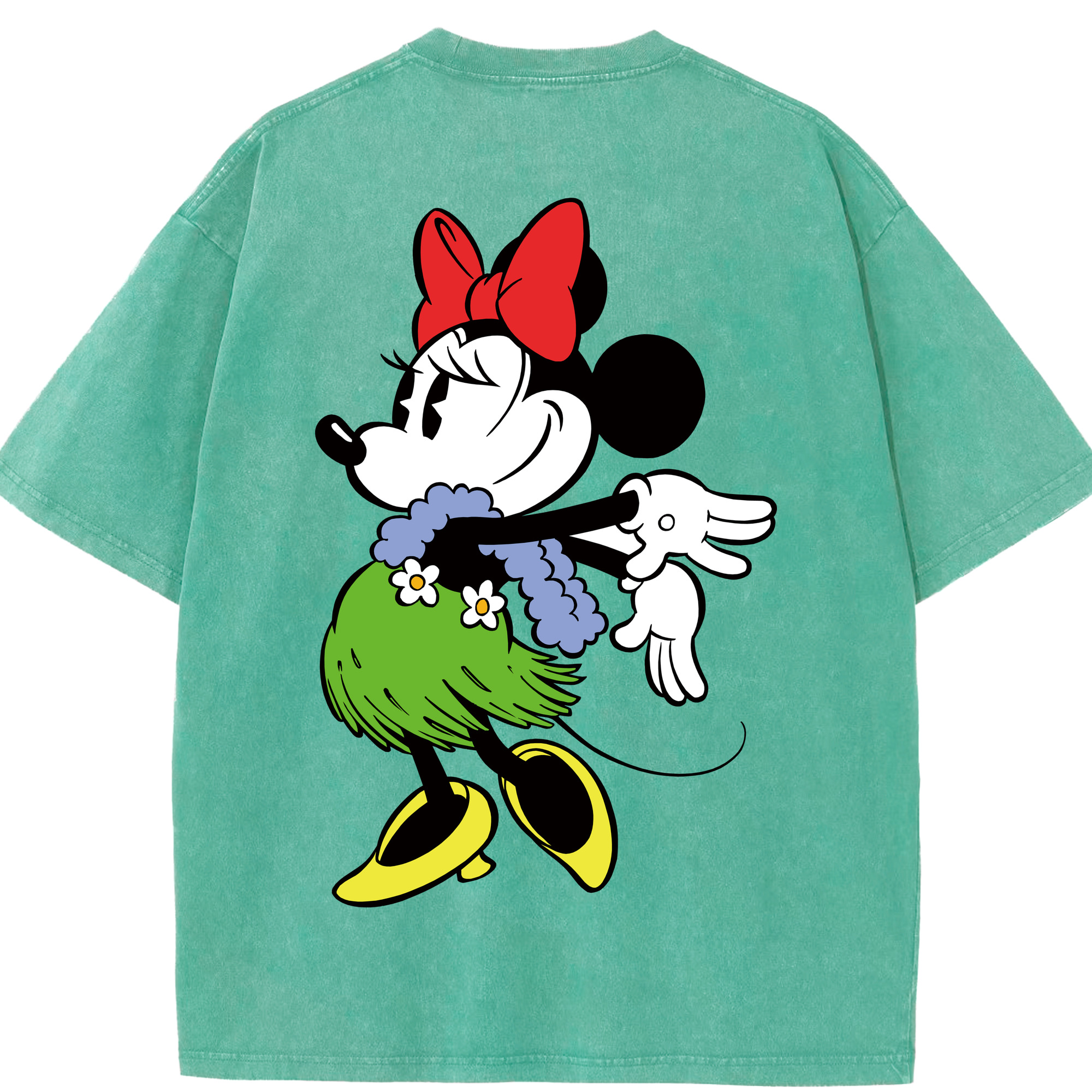 （画像用） ミッキーマウス Mickey Mouse 綿100% ヴィンテージ風 半袖Tシャツ（背面プリント）